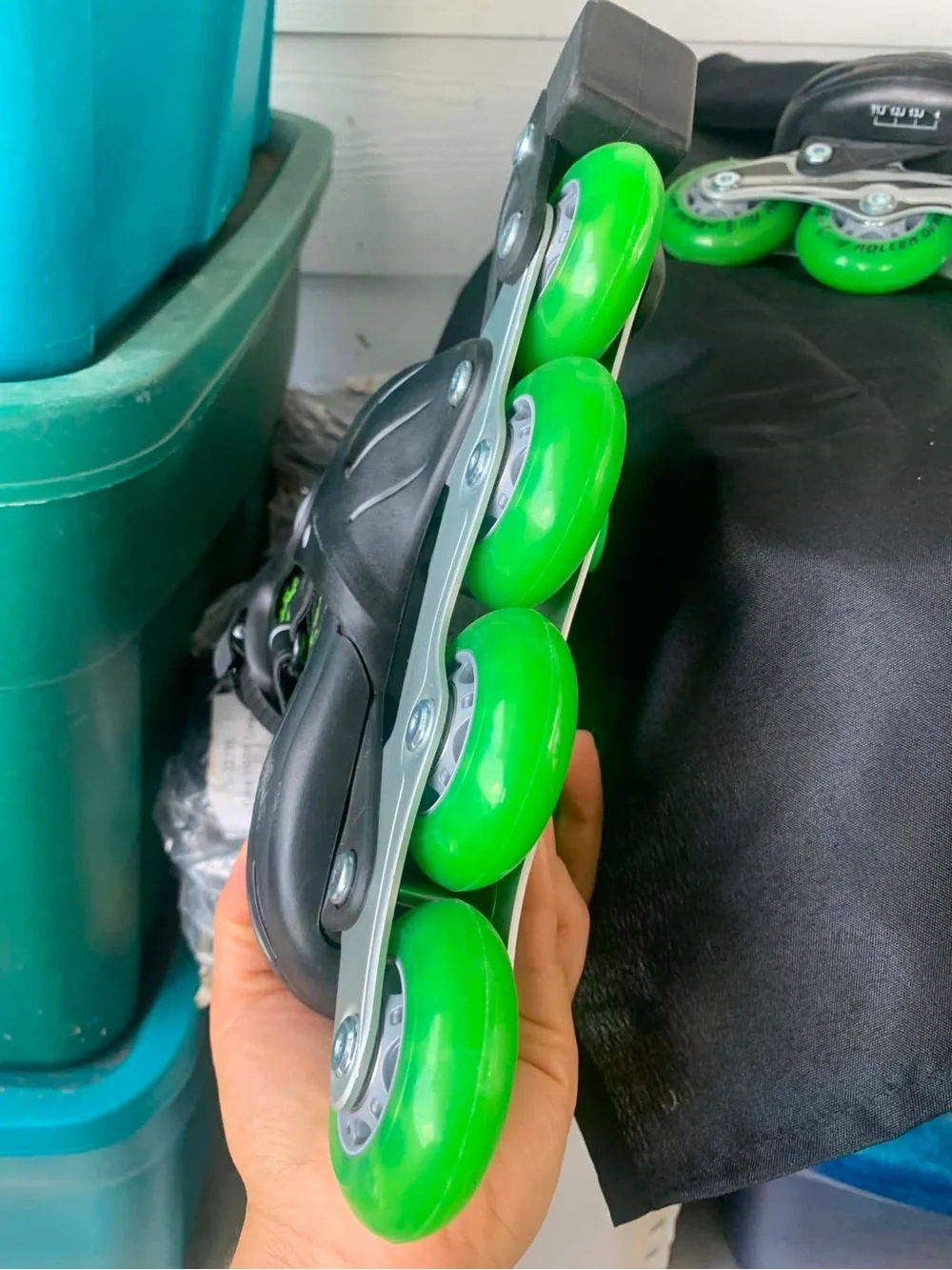 Kids Adjustable Inline Roller Skates - Green